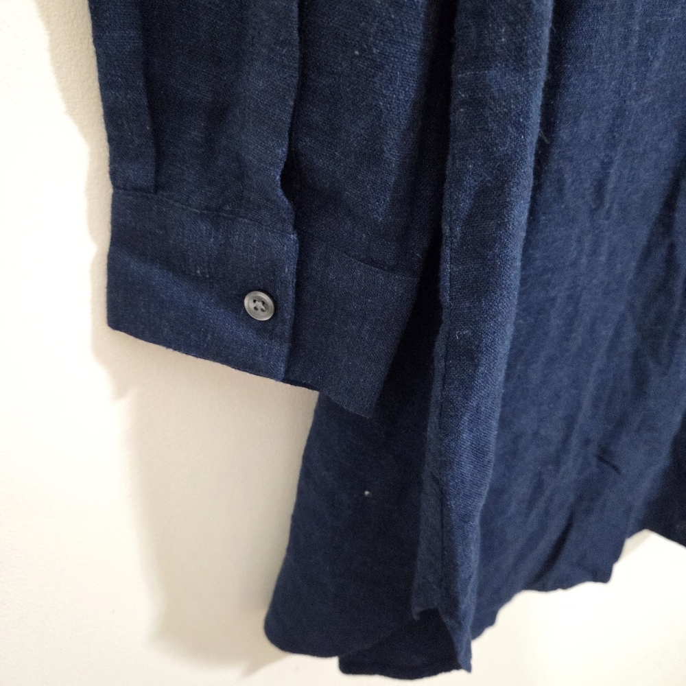 NWT Banana Republic Linen Blend Shirt Dress Navy Blue Mini Size Small - Picture 9 of 11